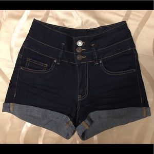 High rise jean shorts - Navy